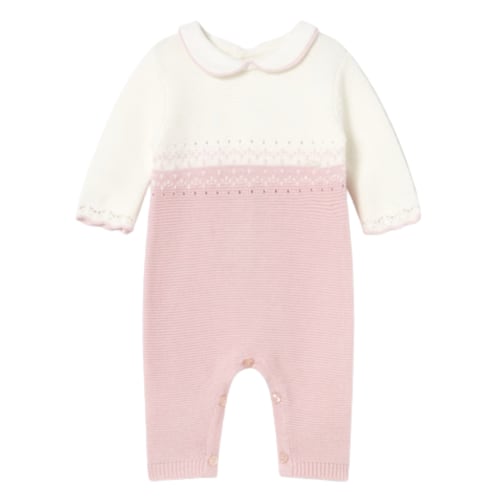 Pink & Ivory Knit Romper