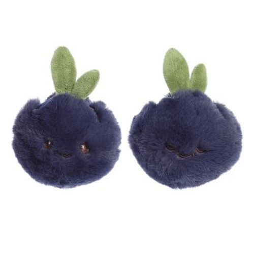 ebba Mini Blueberry Rattle & Crinkle Set Precious Produce Adorable Baby Stuffed Animal Blue 4"