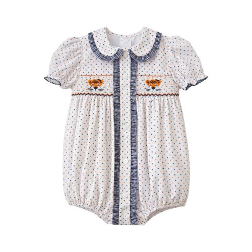 Krewe Kids Ruby Smocked Tiger Bubble | Fun & Fancy – Fun & Fancy Children's Boutique