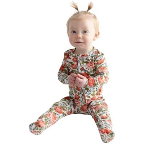 Posh Peanut Convertible Baby Sleepers - Girls Footless Baby Pajamas with 2 Way Zipper for Easy Diaper Changes