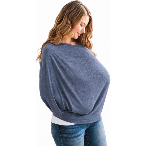 Copper Pearl Nursing Cover for Breastfeeding – Multi-Use Baby Car Seat Cover, Stroller Cover & Breast Feeding Cover Up for Women, Stretchy Breathable High Quality Cover for Boy or Girl, Denim