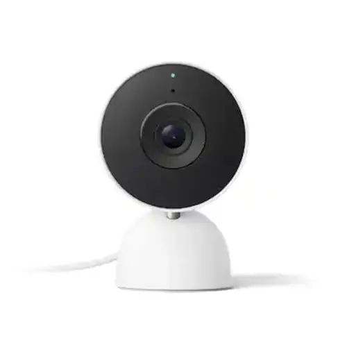 Google - Nest Cam Indoor (wired, 3rd gen) - Latest Model - 2K Video and Gemini - Snow