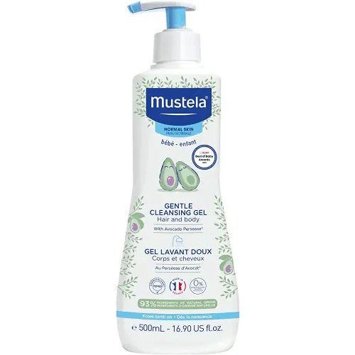 Mustela Baby Gentle Cleansing Gel - Baby Hair & Body Wash - with Natural Avocado fortified with Vitamin B5 - Biodegradable Formula & Tear-Free - 1 or 2-Pack - Various Sizes
