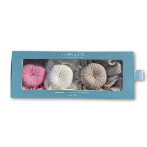 Newborn Satin Lined Adjustable Turban Gift Set – Aarin & Co.