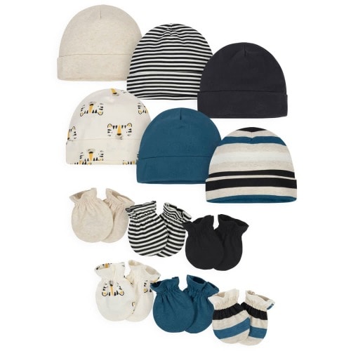 12-Pack Baby Boys Tiger Cap and Mitten Set
– Gerber Childrenswear