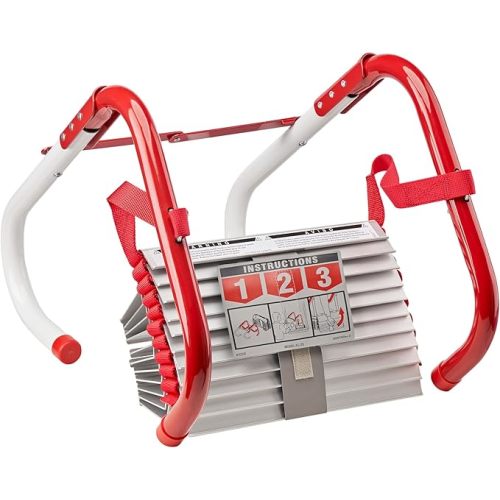 Kidde Fire Escape Ladder, 2-Story Rope Ladder, Extends to 13-Feet, Anti-Slip Rungs