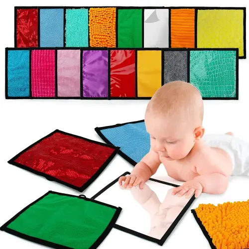 16 Set Sensory Mini Mats Assorted Textured Sensory Floor Tiles - Sensory Walls, Early Sensory Exercise Sensory Mats Sensory Toys for Autistic Children Kids Baby Toddler Fidgeting Activity