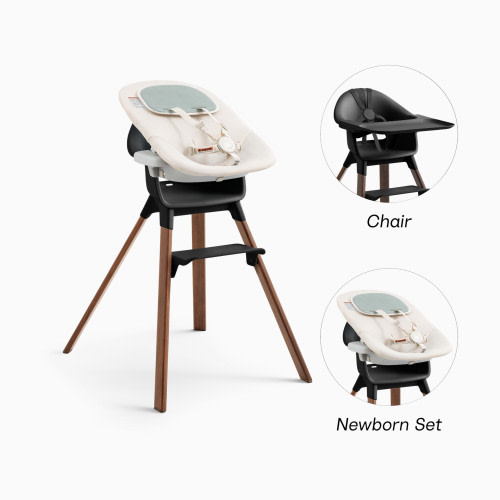 Stokke Clikk High Chair - Black Warm Brown, Clikk High Chair + Newborn Set