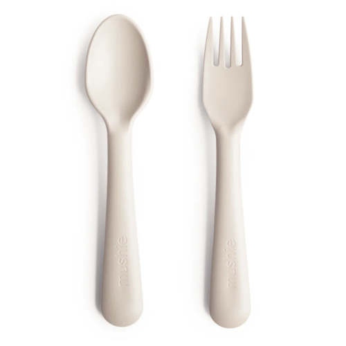 Mushie Dinnerware Fork & Spoon Set