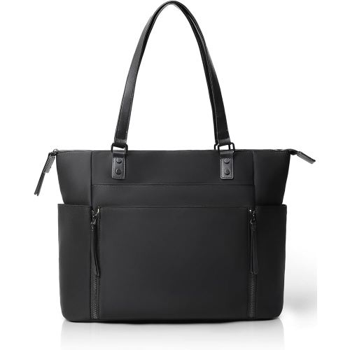 MOMINSIDE Neoprene Diaper Bag Tote, Diaper Bag Backpack pañaleras para bebe with Changing Station,14 Pockets Large Capacity Travel Diaper Bag for Mom, Convertible Diaper Tote, Black