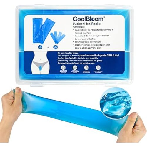 Reusable Postpartum Ice Packs, Flexible Frozen Medical-Grade Hot Cold Therapy Perineal Ice Packs for Postpartum Stitches, Hemorrhoids & Swelling Relief
