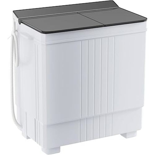 Portable Washing machine, 20lbs Mini Compact Laundry Washing Machine, Twin Tub 12lbs Washer & 8lbs Spinner, Clothes Washer Machine with Drain Pump for Apartment, Dormitory and RVs