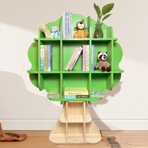 Harriet Bee Kids Bookshelf - Wooden Kids Bookcase, Tree Bookshelf For Children And Toddlers, Green Book Shelf For Kids Rooms, Playroom, Bedroom & Reviews | Wayfair