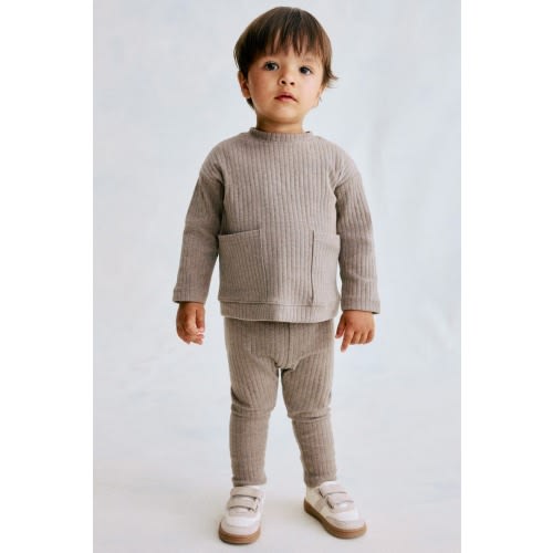 2-piece Ribbed Cotton Set, Newborn