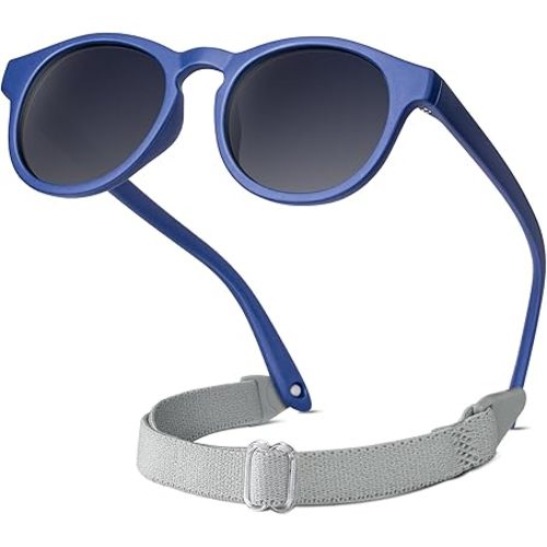 RIVBOS Baby Wrap Polarized UV400 Sunglasses Soft Frame with Secure Strap for Toddler,Infant and Newborn (0-18 Months) RBK070