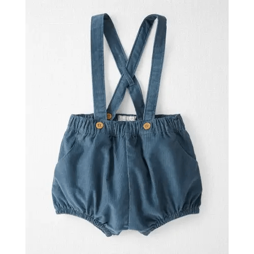 Baby Organic Cotton Corduroy Suspenders Bubble - 9M - Deep Teal