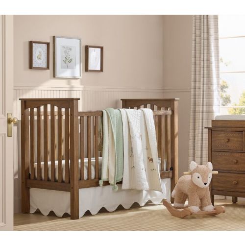 Scalloped European Linen Crib Skirt