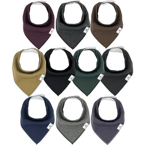 Diaper Squad 10-Pack Organic Cotton Baby Bibs for Baby Boy, Girl