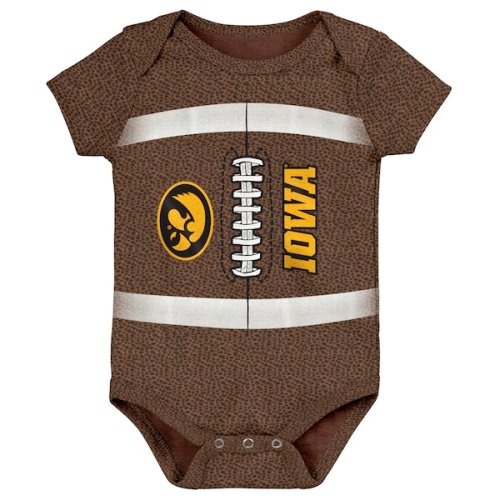Iowa Hawkeyes Newborn & Infant Catch Me Football Bodysuit - Brown
