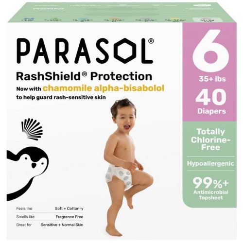 Parasol Chlorine-Free Diapers with RashShield Protection - Size 6 - 40ct