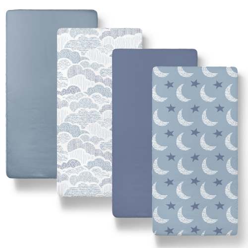 Soft Cloud Baby Bassinet Sheets, 4-Pack