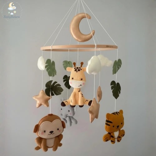 Felt Jungle Mobile: Safari Baby Shower, Safari Nursery Decor, Expecting Mom Gift