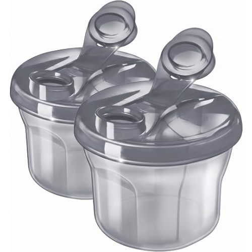 Philips AVENT Powder Formula Dispenser and Snack Cup for Unisex Baby,Grey,SCF135/18,(Pack of 2)