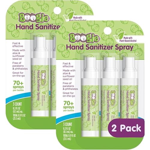 Boogie Wipes - Kids Hand Sanitizer Spray - 0.3 fl oz (6 Pack)
