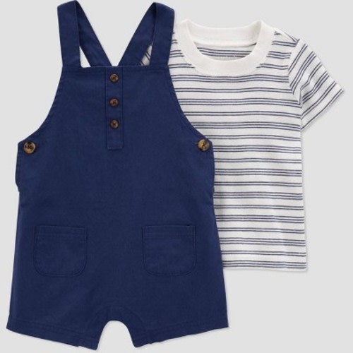Carter's Just One You® Baby Boys' Striped Undershirt & Bottom Set - Navy Blue/White, Size: 3M