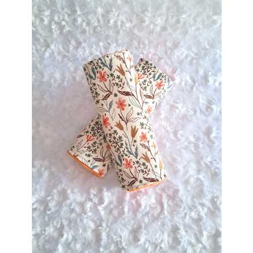 Wildflowers - Reversible Car Seat / Stroller Strap Covers, Handmade