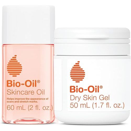 Bio-Oil Travel Skincare Bundle for Scars, Stretch Marks, and Dry Skin, Includes Skin Care Oil (2 oz) and Dry Skin Gel (1.7 oz)