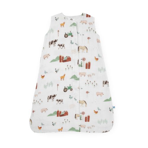 Cotton Muslin Sleep Bag - Farmyard (medium)