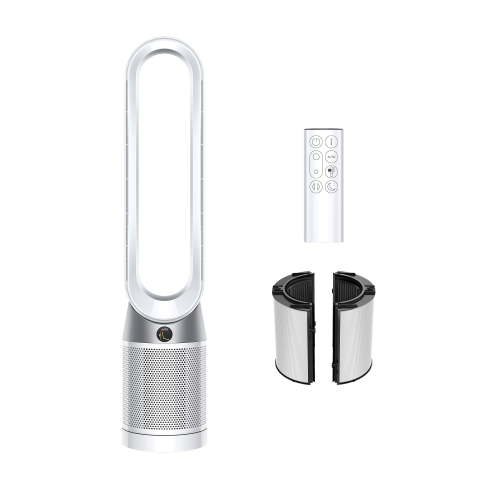 Dyson Purifier Cool TP7C Tower Fan, HEPA Filter, Purifies and Cools, White/Silver