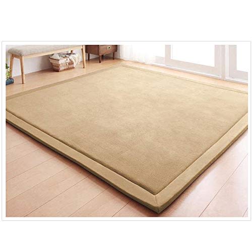 Loartee Nursery Rug Coral Velvet Crawling Rugs Mat Area Rugs Play Crawling Mat(5'11"x6'7", Brown) for Toddler Children Play Mat Yoga Mat Exercise Pads Carpet