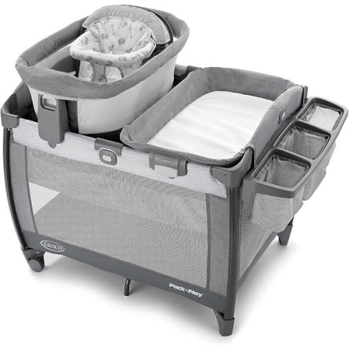 Graco Pack ’n Play Sit ’N Grow Playard, Portable Infant Bassinet, Adjustable Seat, Built‑In Storage