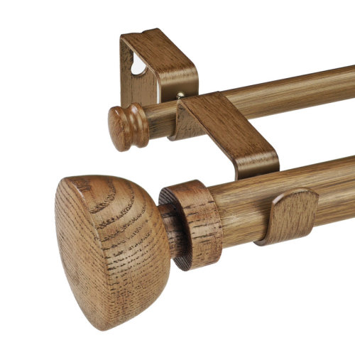 Millwood Pines Adjustable Length 1 Inch Double Curtain Rod Set & Reviews | Wayfair