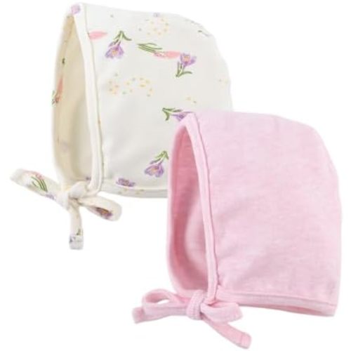 Yuoahcn Newborn Hats for Baby Girls Boys Cotton Beanie Soft Infant Hat with Ties Cute Baby Bonnet Hospital Hat 0-9Months