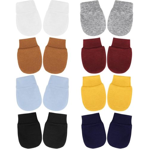 BQUBO Newborn Infant Toddler Mittens No Scratch Cotton Elastic Wrist Gloves Hypoallergenic for 0-6 Months Baby Boys Girls