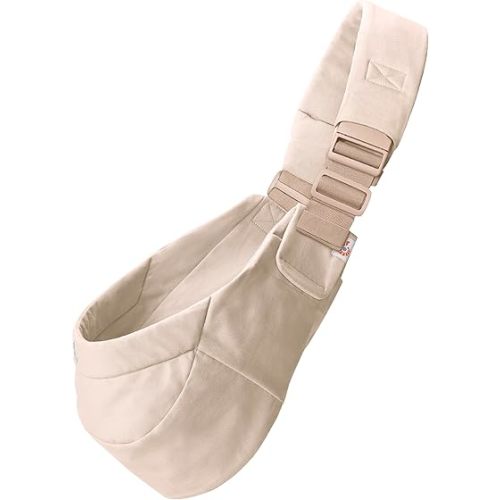 Ergobaby Upsie Sling Baby Carrier for Babies and Toddlers 6-48 Months (17-45 lbs) - 2-Position Ergonomic Baby Carrier with Front Storage Pocket, Hip-Healthy Positioning - Natural Beige