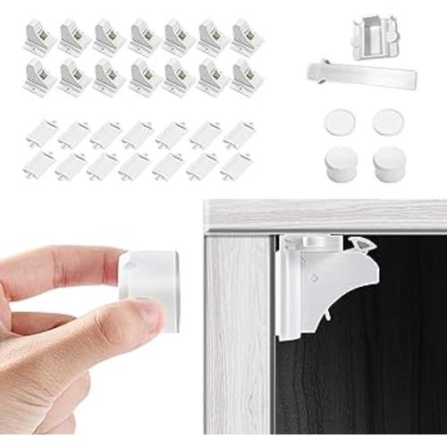 Vmaisi Magnet Cabinet Locks for Babies (14 Locks and 2 Keys)