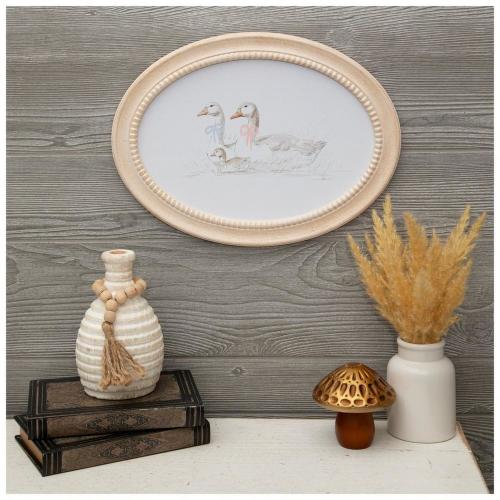 Swan Family Oval Wood Wall Decor