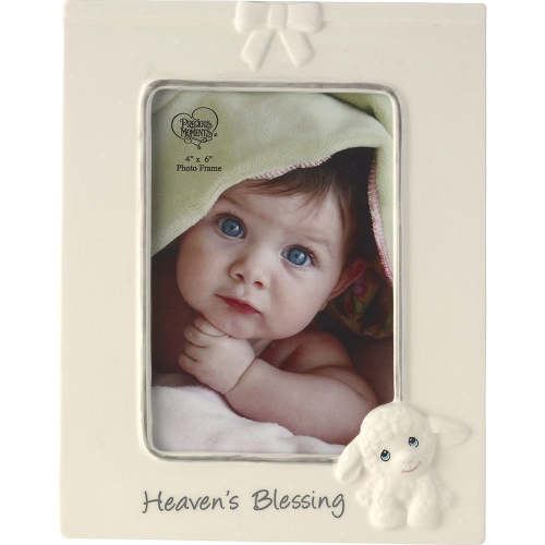 “Heaven’s Blessing”, Lamb Photo Frame, 4” x 6” Photo, Ceramic, #179310