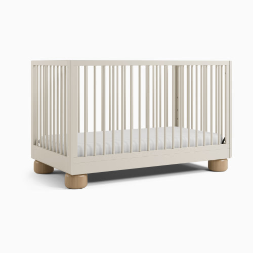 Storkcraft Sorrento Deluxe 3-in-1 Convertible Crib with Toddler Guardrail - Frosted Oat And Driftwood