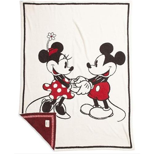 Barefoot Dreams CozyChic® Classic Disney Mickey & Minnie Mouse Baby Blanket 30"x40", Cream Multi