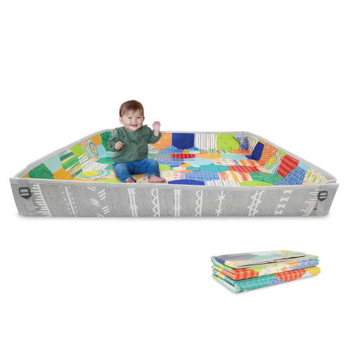 Infantino XL Foldable Soft Foam Mat, Double-Sided Cushioned