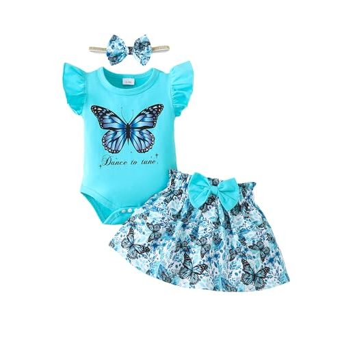 SUNNY PIGGY Baby Girl Clothes Newborn Dress Infant Romper Summer Outfit Cute Toddler Clothing Skirt Set