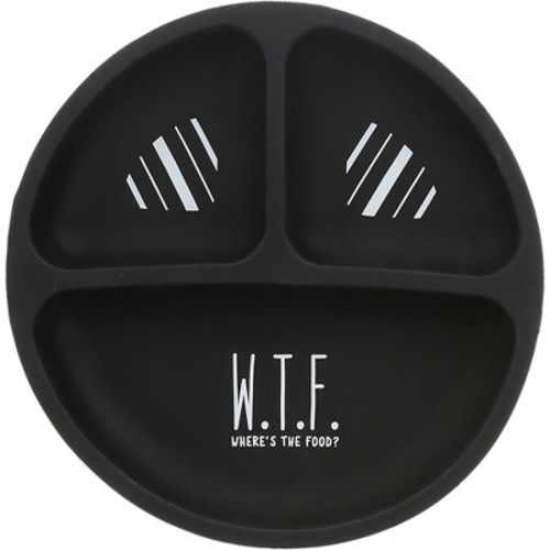 Pavilion Gift Company - W.T.F. - 7.75" Divided Silicone Suction Plate - Dining Plates