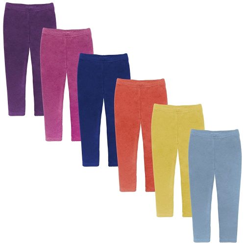 Boys Girls Toddler Little Kids Unisex 6 Pack Cotton Stretch Snug Fitting Long Pant Leggings