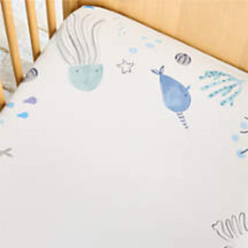 Stay Cool Sea 100% Organic Cotton Baby Crib Fitted Sheet