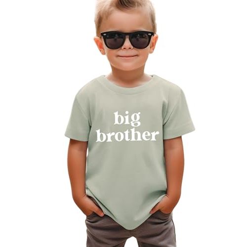 SANIXJOO Big Brother Shirt Toddler Baby Boy Promoted to Big Brother Announcement Tshirt Kids Short Sleeve Clothes